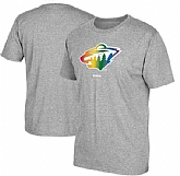 Men's Minnesota Wild Gray Reebok Rainbow Pride Short Sleeve T-Shirt FengYun,baseball caps,new era cap wholesale,wholesale hats
